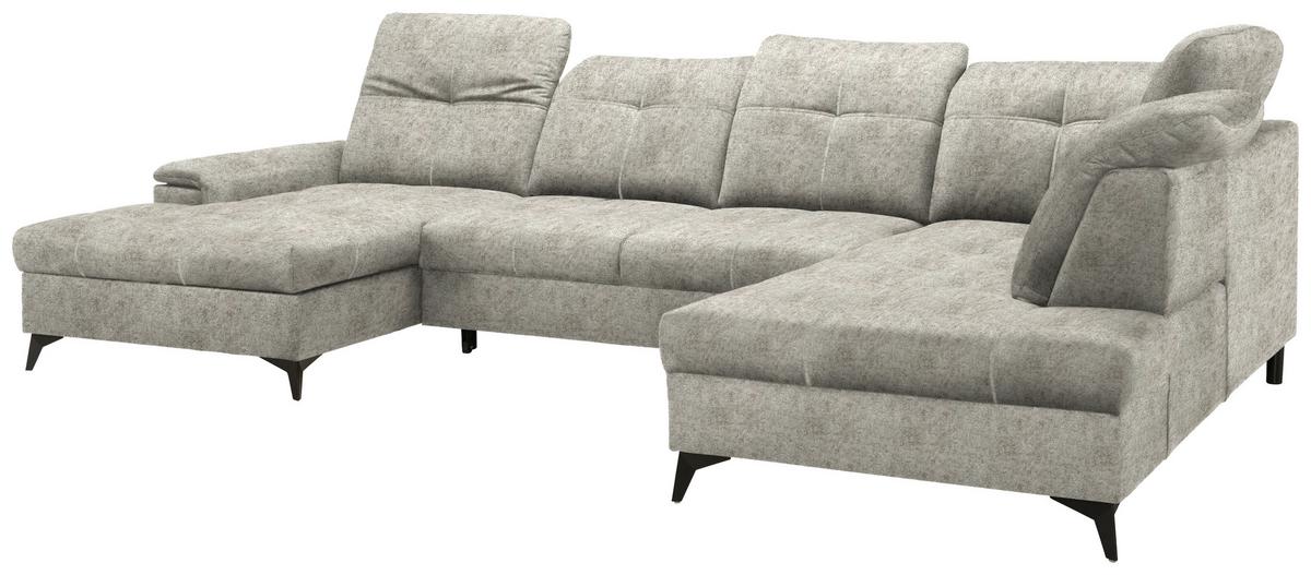 Rohová sedačka U SIERRA, pravá, šedohnědá INFINITY - černá/šedohnědá, Moderní, kov/textil (181/364/230cm) - Mömax