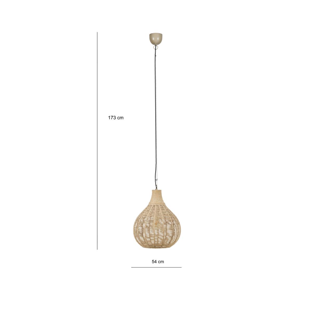 Pendelleuchte 366790136 Janne - Schwarz/Naturfarben, Natur, Naturmaterialien/Metall (34/177cm) - Trio Leuchten