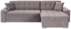 Ecksofa mit Schlaffunktion und Bettkasten Grau - Grau, Basics, Textil (263/169cm) - Livetastic
