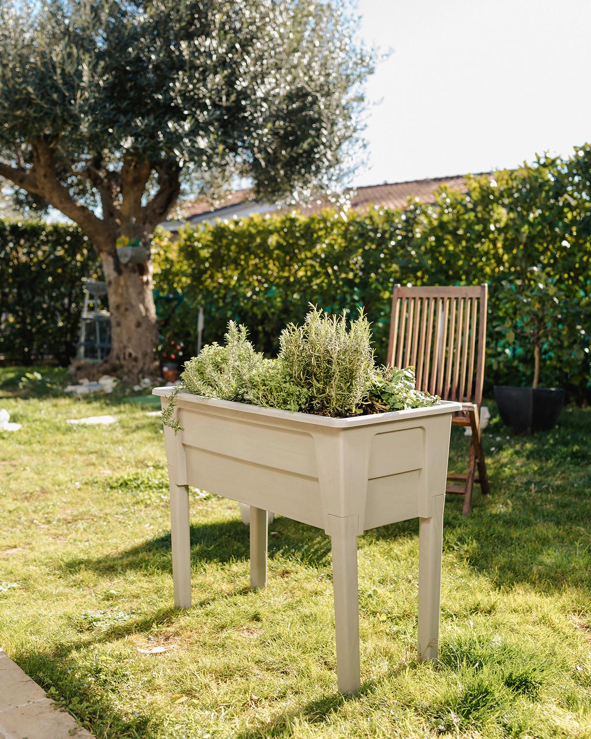 Hochbeet Kunststoff Victoria 78x81x38 cm Hellgrau - Hellgrau, Basics, Kunststoff (78/81/38cm)