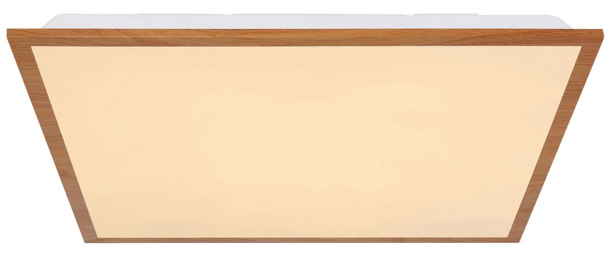 Led-deckenleuchte Doro L: 45 Cm - Opal/Braun, Basics, Kunststoff/Metall (45/45/6,5cm)