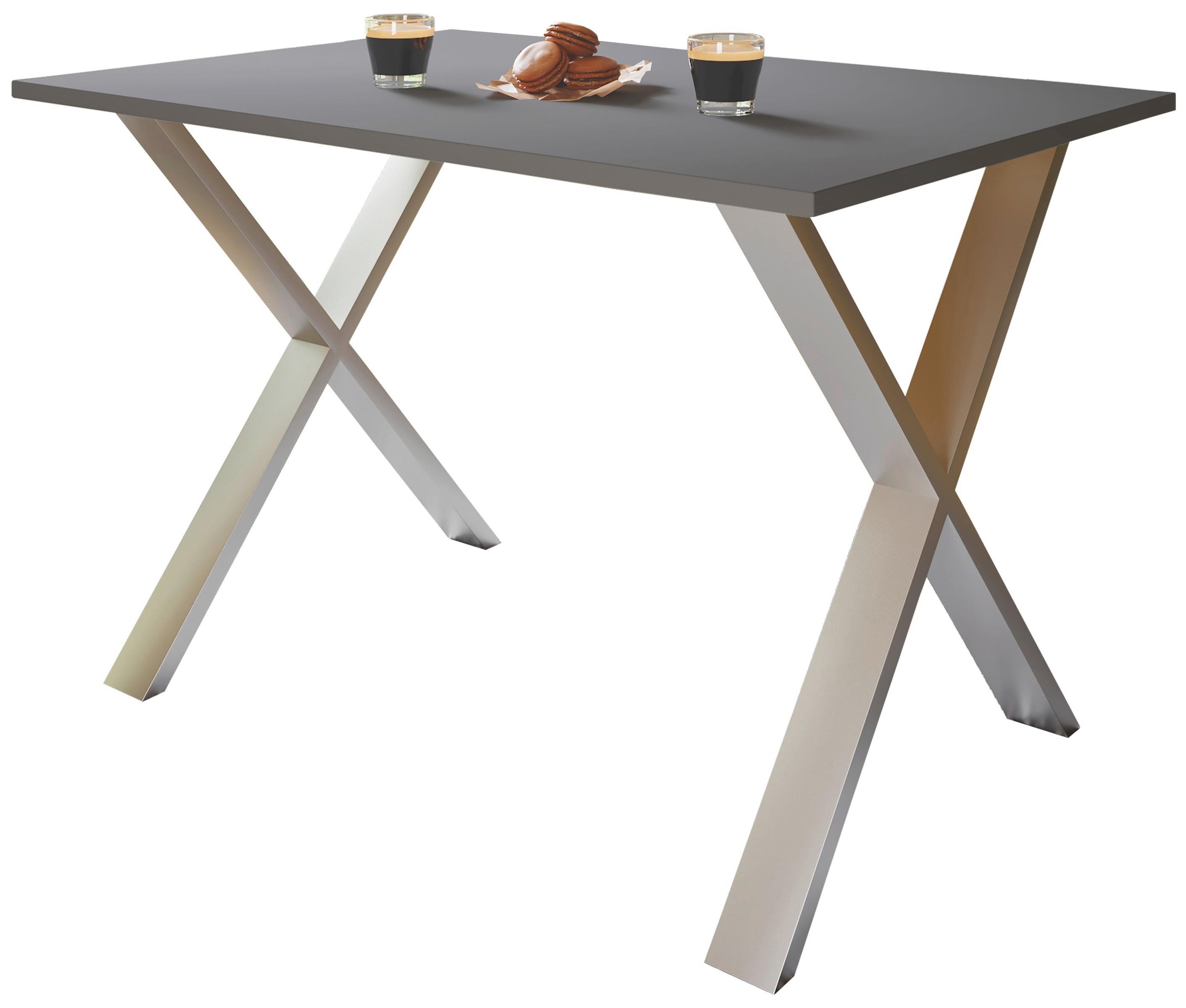 Schreibtisch Lona Anthrazit, Silber B: 160 cm - Anthrazit/Silberfarben, Design (160/76/80cm) - MID.YOU