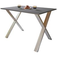 Schreibtisch Lona Anthrazit, Silber B: 160 cm - Anthrazit/Silberfarben, Design (160/76/80cm) - MID.YOU