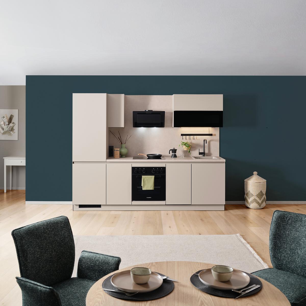 Küchenblock Win - Creme, MODERN, Holzwerkstoff (270cm) - Express-Kuechen