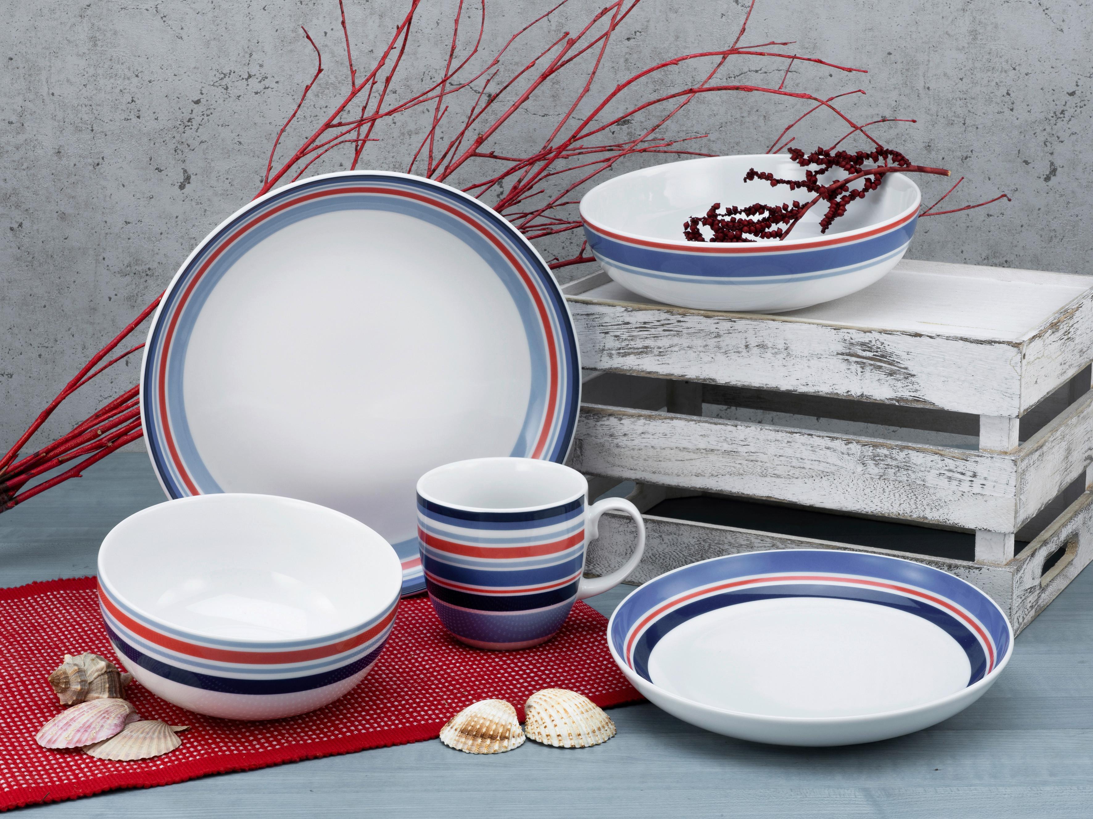 Kombiservice Keramik 2 Personen Geschirr Set - Multicolor, Basics, Keramik (37,5/23/30,5cm) - Creatable