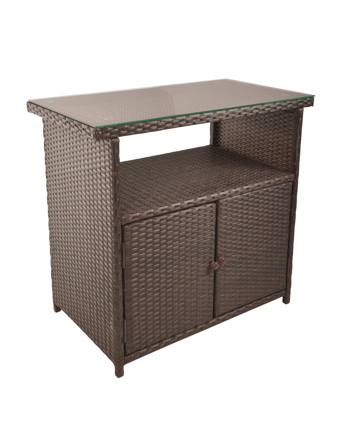 Gartenkommode Padua - Schwarz/Braun, Basics, Kunststoff/Metall (50/84/90cm) - Gardenson