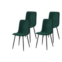 STUHL-SET LEIPZIG S 4ER-SET - Dunkelgrün/Schwarz, MODERN, Textil/Metall (44/92/54cm) - P & B