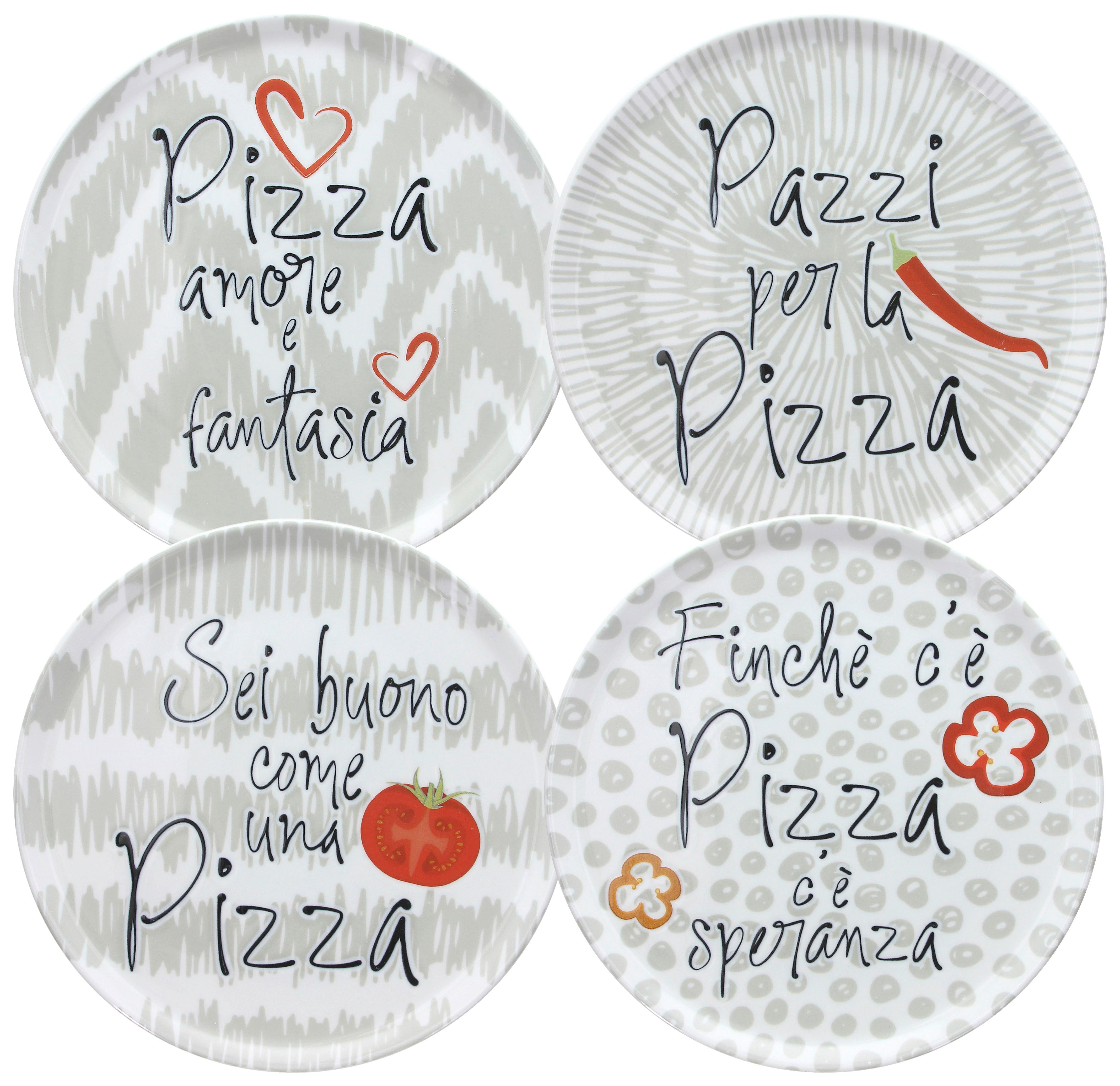 Pizzateller Porzellan Rund 4er-Set Cinzia Ca. 32,5 Cm