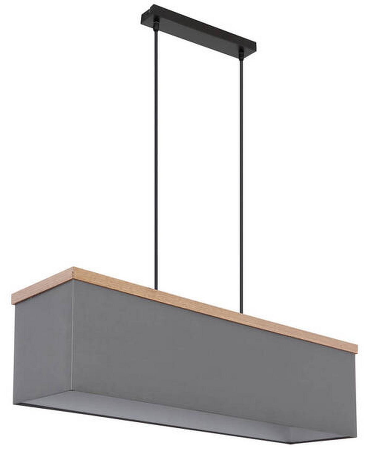 Hängeleuchte 15578h - Anthrazit/Schwarz, KONVENTIONELL, Holzwerkstoff/Textil (80/20/120cm) - Globo
