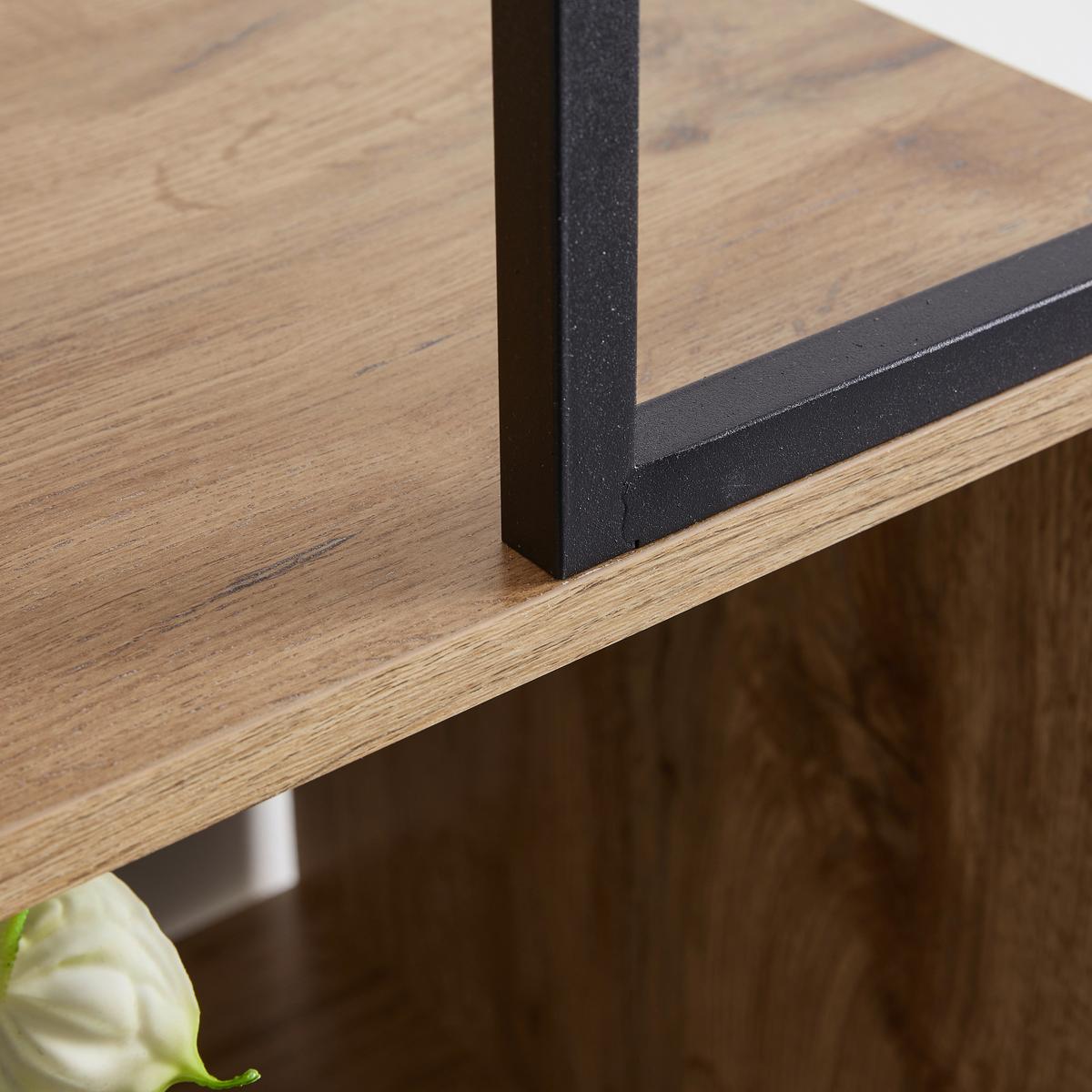 Regal GENY - černá/barvy dubu, Moderní, kov (80/136/40cm) - Bessagi Home