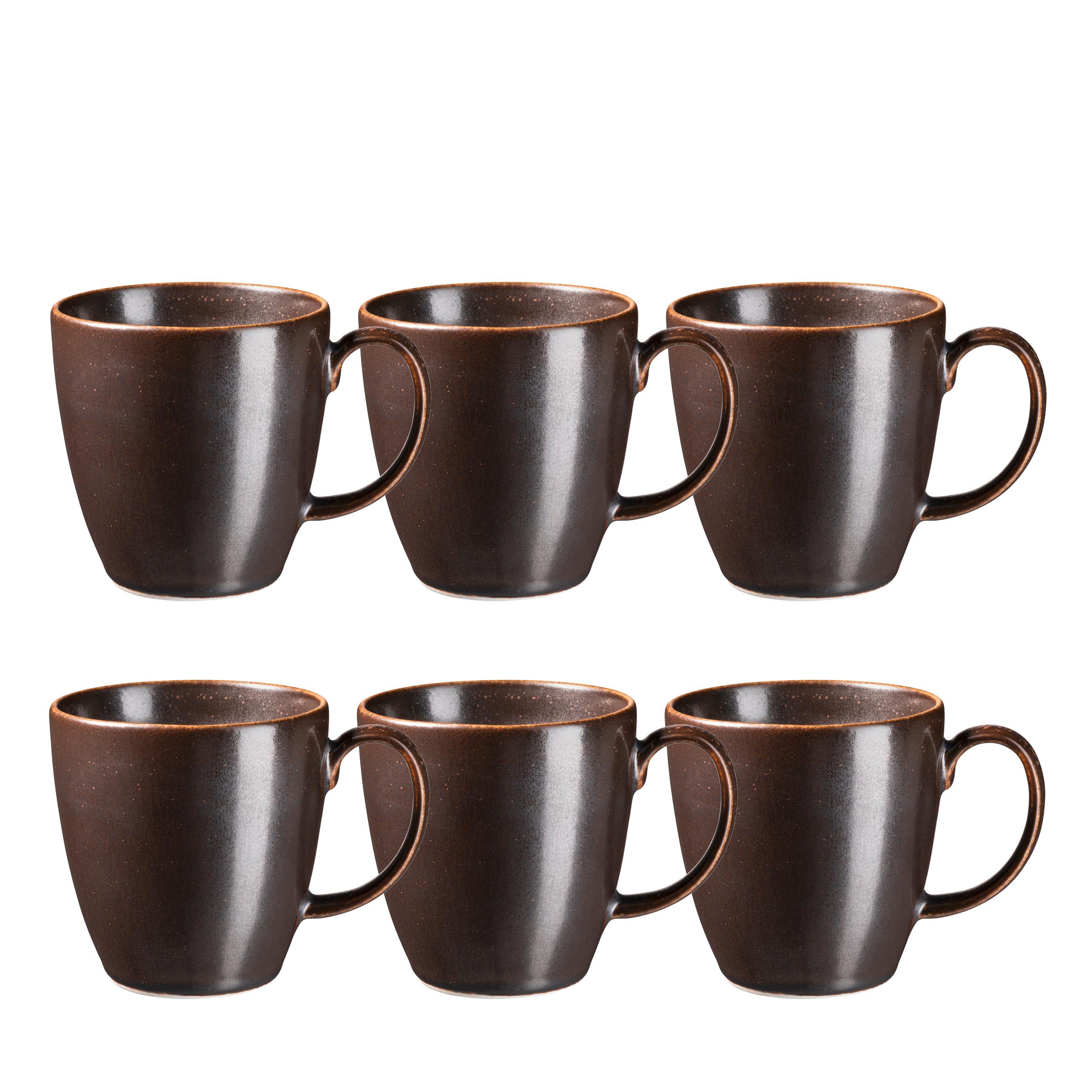 Kaffeebecherset Powerful Braun Schwarz