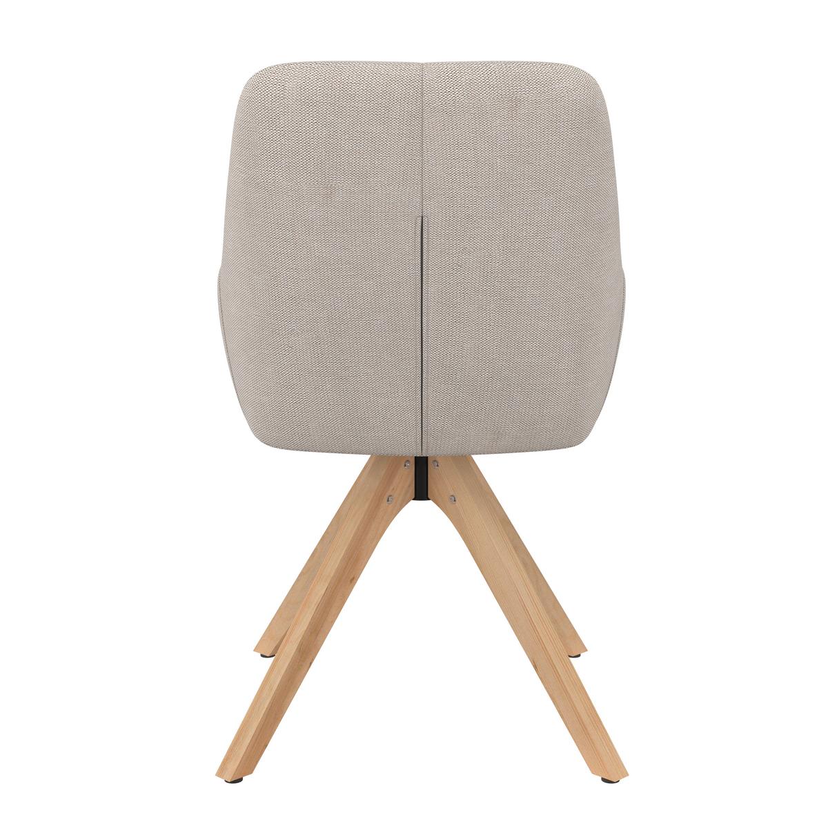 Armlehnstuhl Woody Webstoff beige, B: 64 cm - Beige/Naturfarben, Trend, Holz/Textil (64/83/61cm)