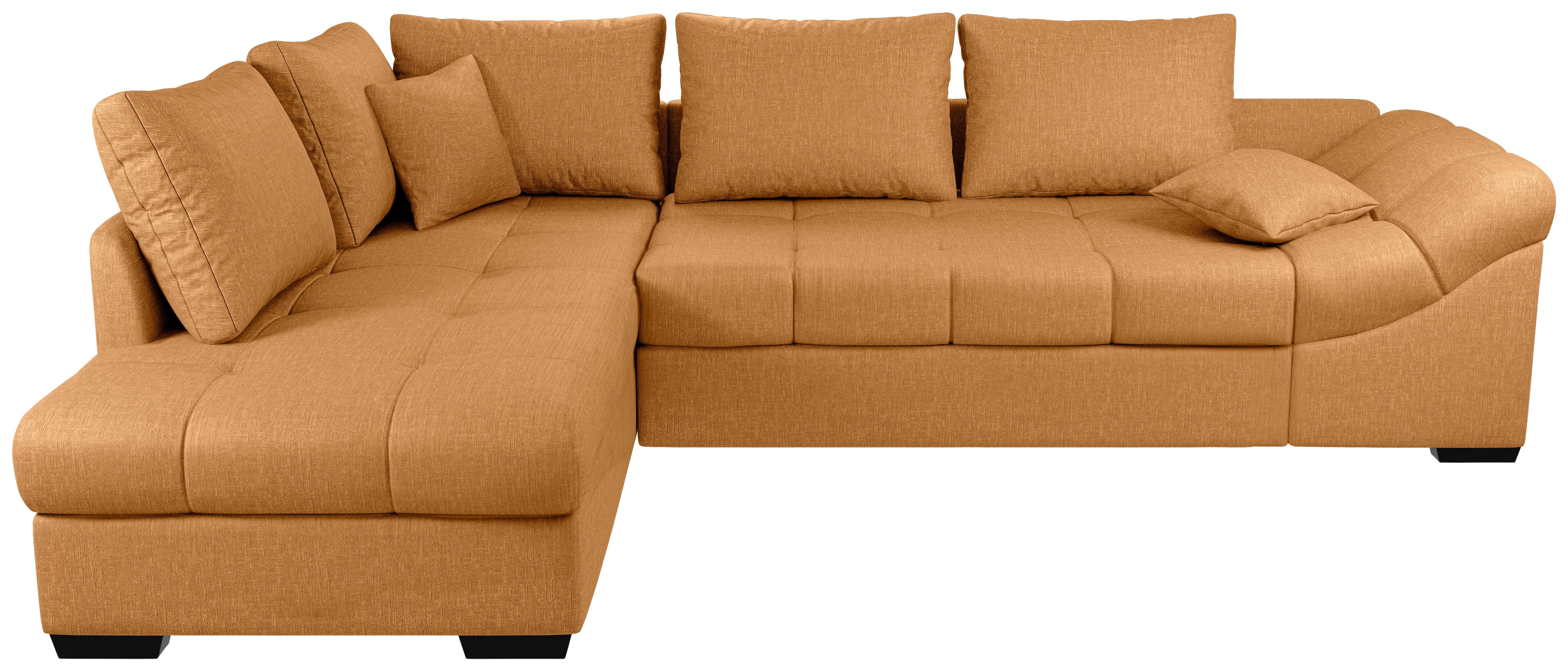 Eckschlafsofa Alvito Goldfarben S: 202x298cm - Goldfarben/Schwarz, MODERN, Textil (202/298cm) - MID.YOU