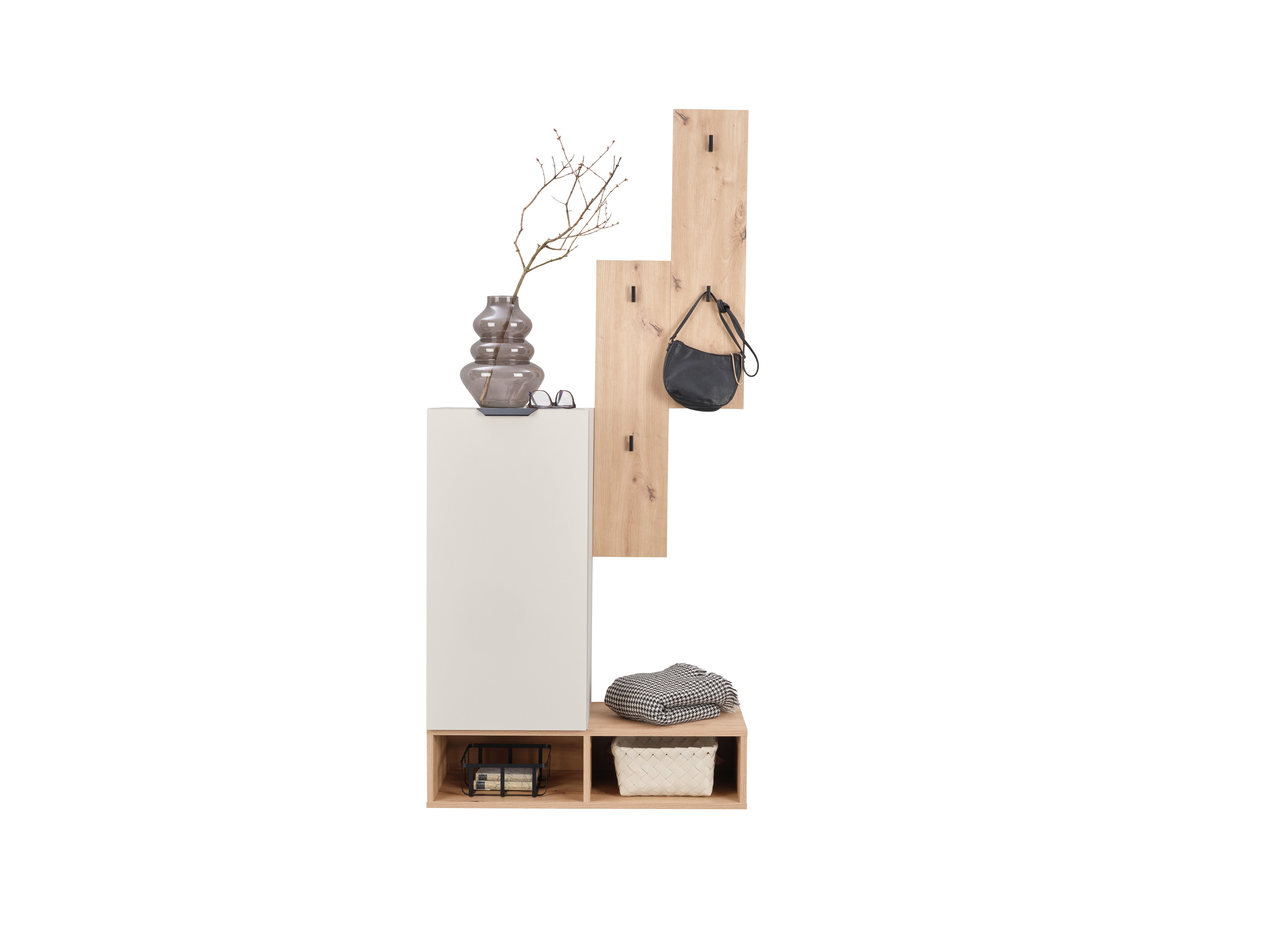 Garderobe CIAO Kaschmir Eiche Artisan B: 80cm - Kaschmir/Eiche Artisan, MODERN, Holzwerkstoff (80/181/37,9cm)