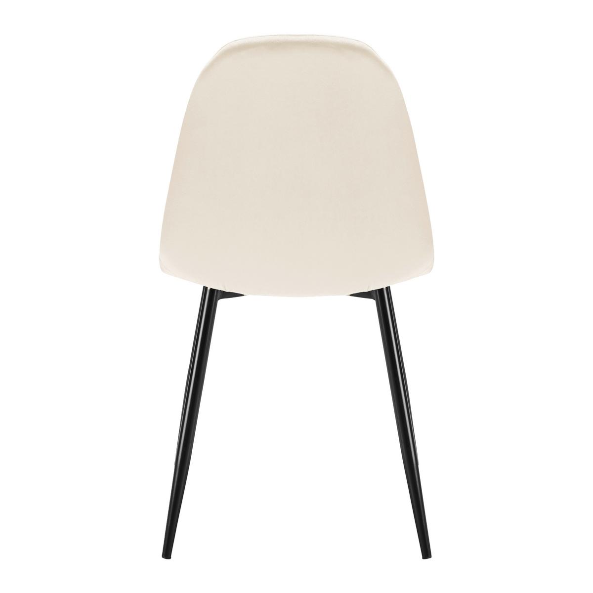 Zamatová stolička Lio béžová - čierna/béžová, Modern, kov/drevo (43/86/55cm) - Bessagi Home