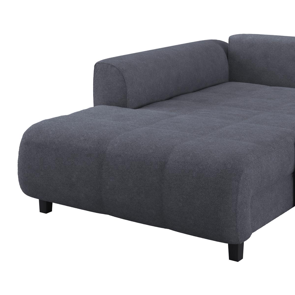 Ecksofa Mendoza - Anthrazit/Schwarz, Design, Textil (197/309cm) - Ondega