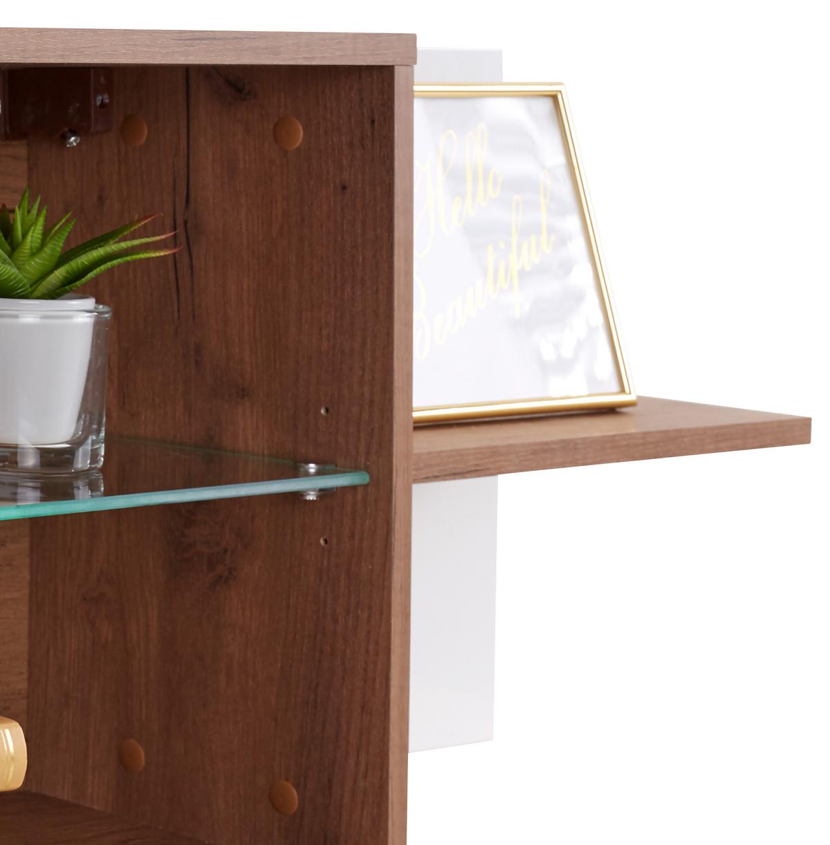 ZÁVĚSNÁ SKŘÍŇKA AVENSIS NEW - bílá/barvy dubu, Konvenční, kompozitní dřevo/sklo (112/43/25cm) - Luca Bessoni