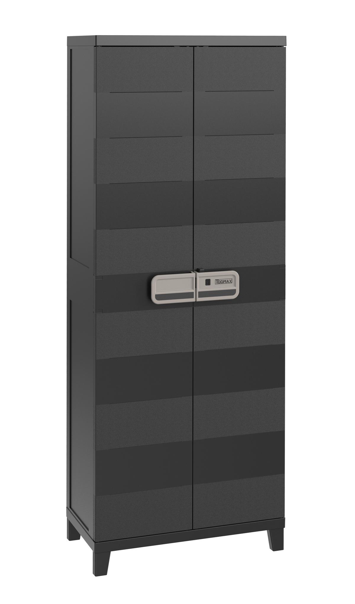 Geräteschrank 66/172/40 cm - Anthrazit, Basics, Kunststoff (66/172/40cm)