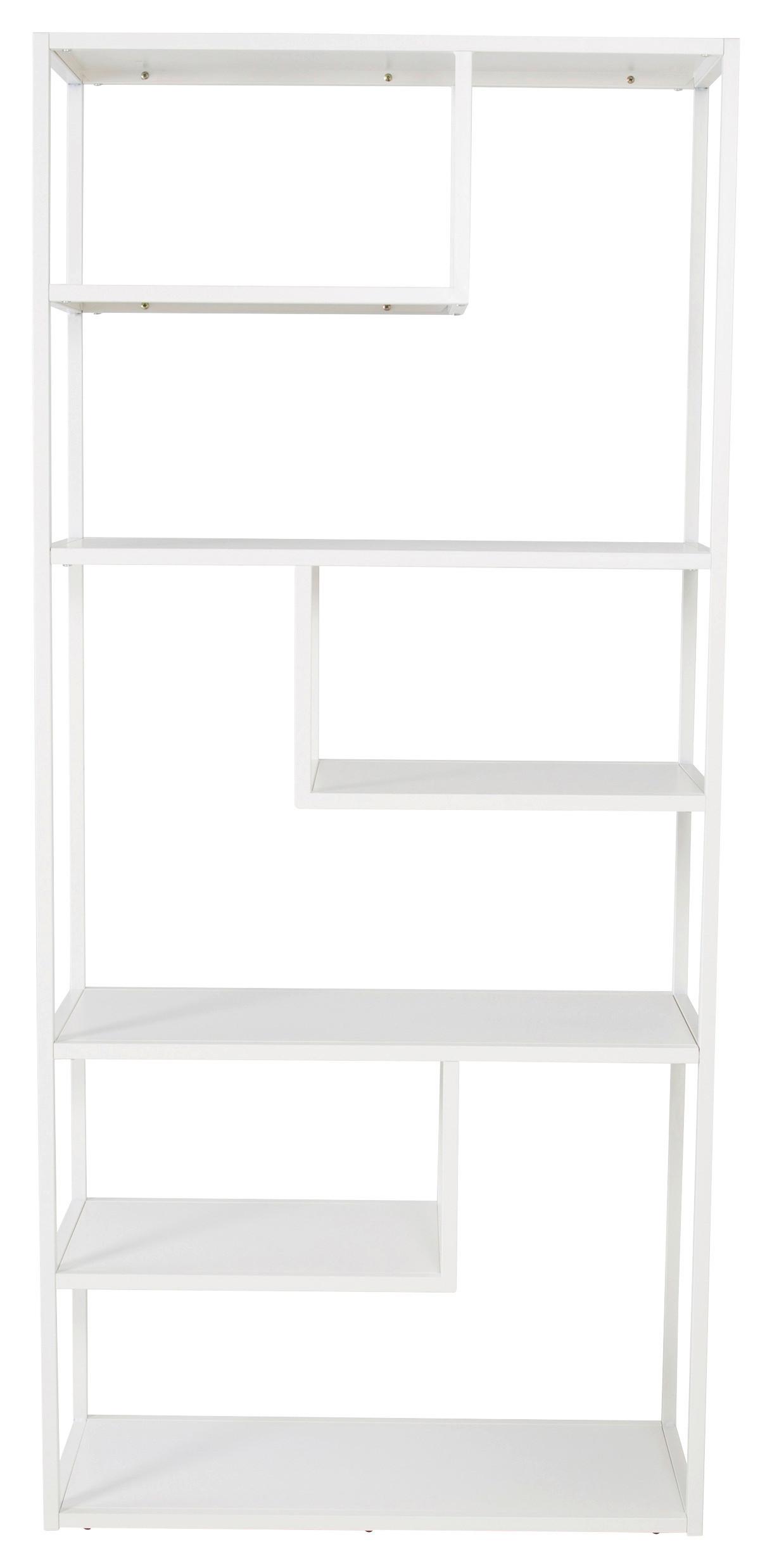 Bücherwand Staal - Weiß, Design, Metall (85/188/35cm) - Livetastic
