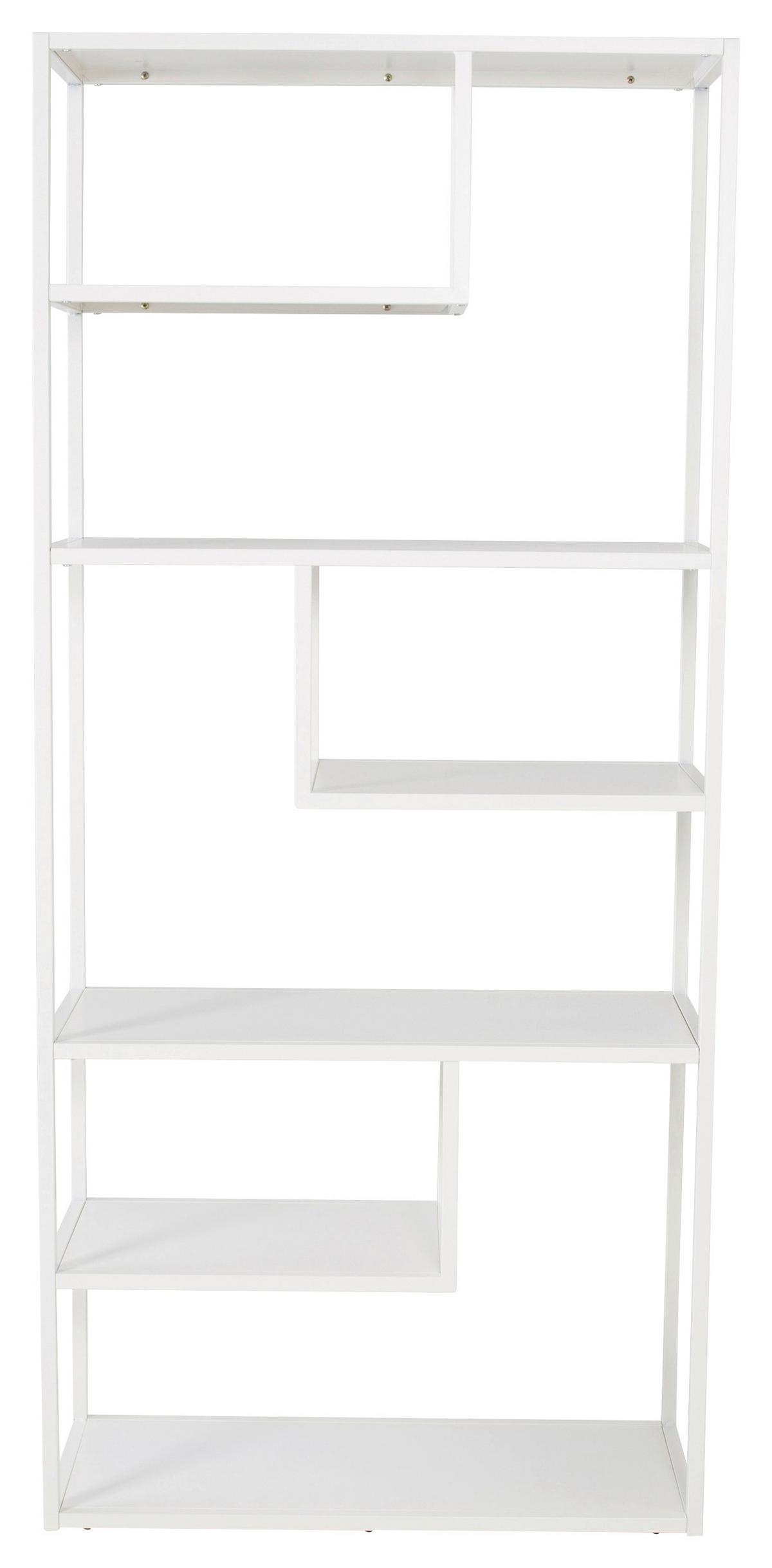 Bücherwand Staal - Weiß, Design, Metall (85/188/35cm) - Livetastic
