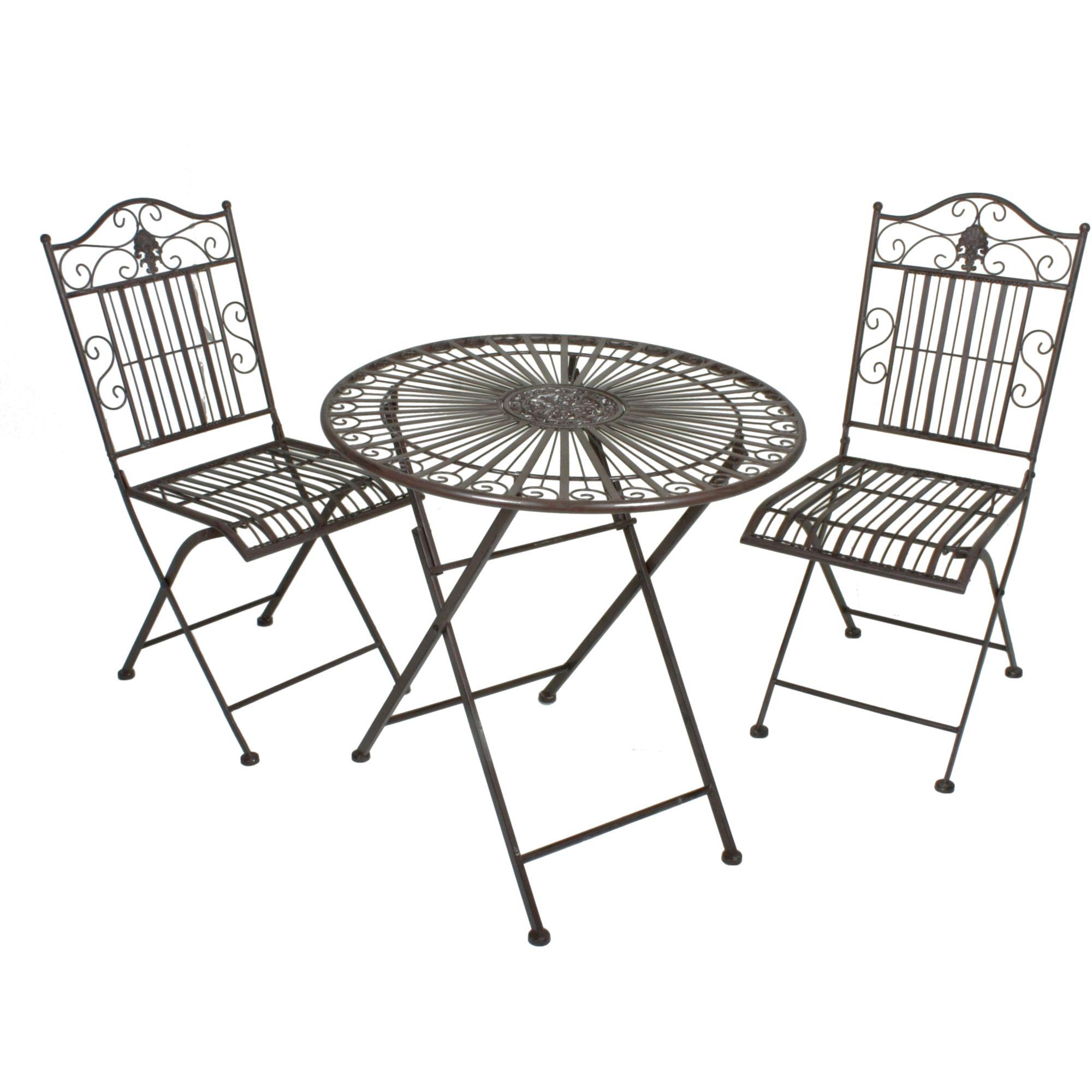 Balkonmöbel Set Mangan Metall - Rostfarben, Basics, Metall (40/92/39cm) - Gardenson