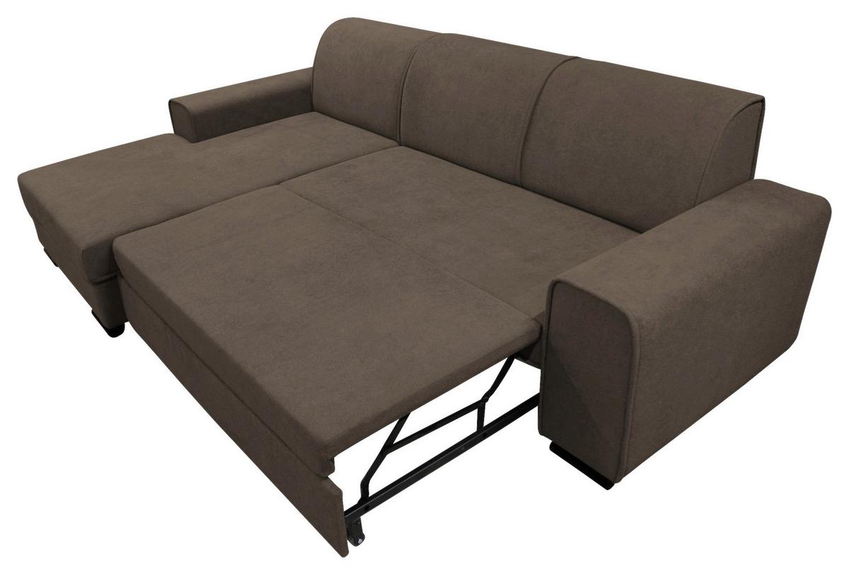 Ecksofa Classic Braun 175x270 cm - Schwarz/Braun, Design, Textil (175/270cm) - MID.YOU