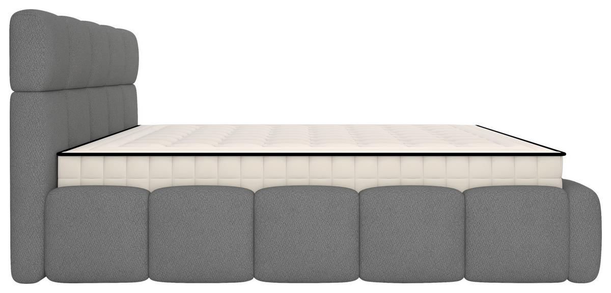 Polsterbett Cloudy M. Matratze Grau, Lf: 160x200 Cm - Grau, Trend, Holz/Holzwerkstoff (160/200cm) - Luca Bessoni