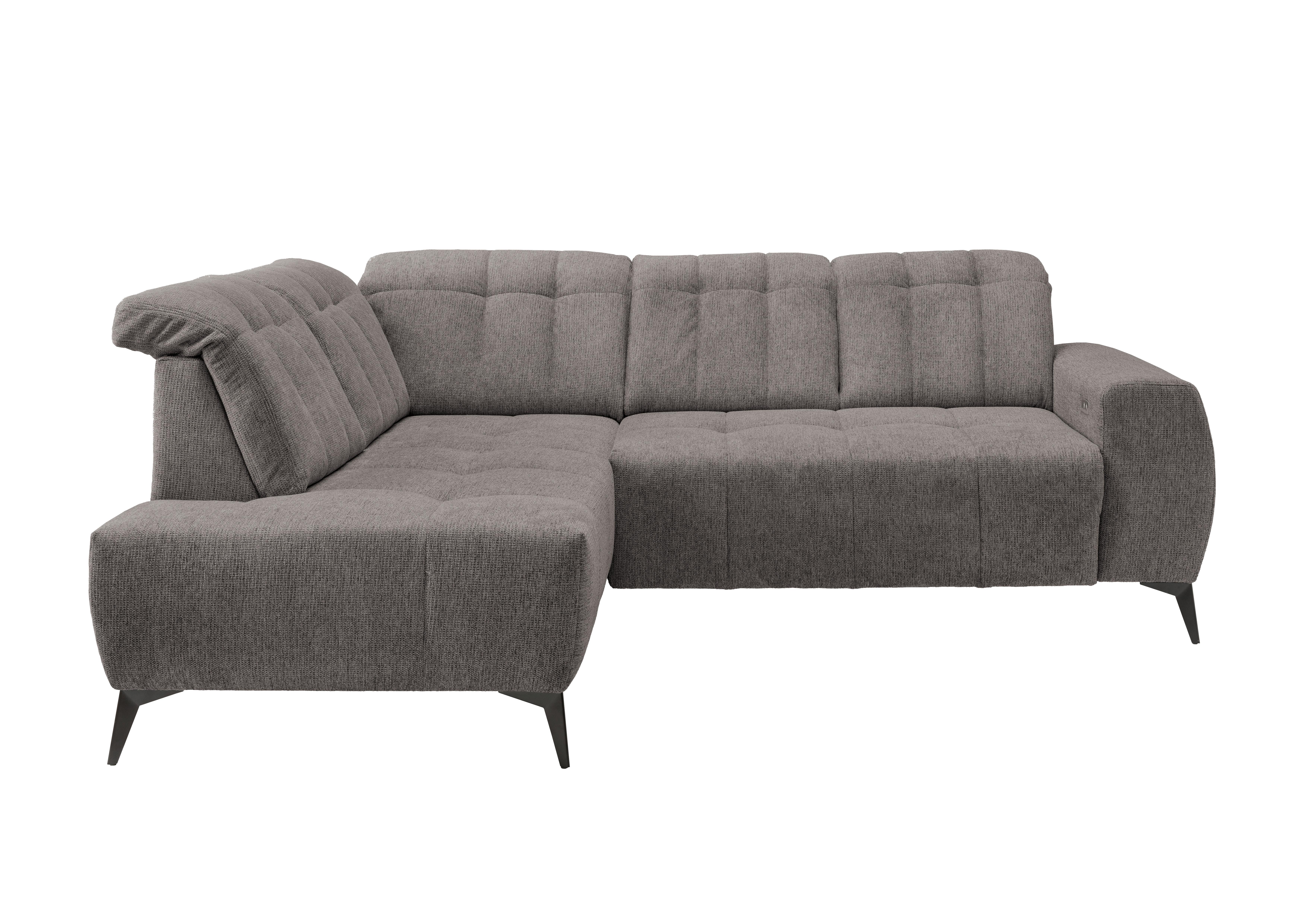 Ecksofa mit USB Anschluss Sano, Graubraun, S: 200x261 cm - Graubraun/Schwarz, MODERN, Textil (200/261cm) - Livetastic