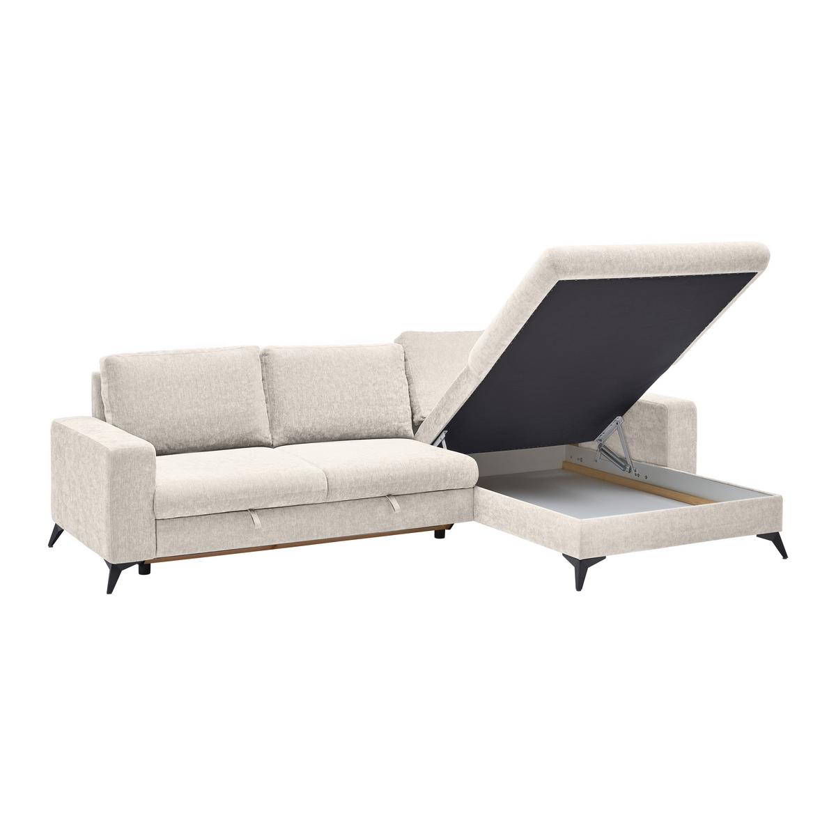 Rohová sedačka SUNNY, oboustranná, ecru - ecru, Moderní, textil (290/87/178cm) - Mömax
