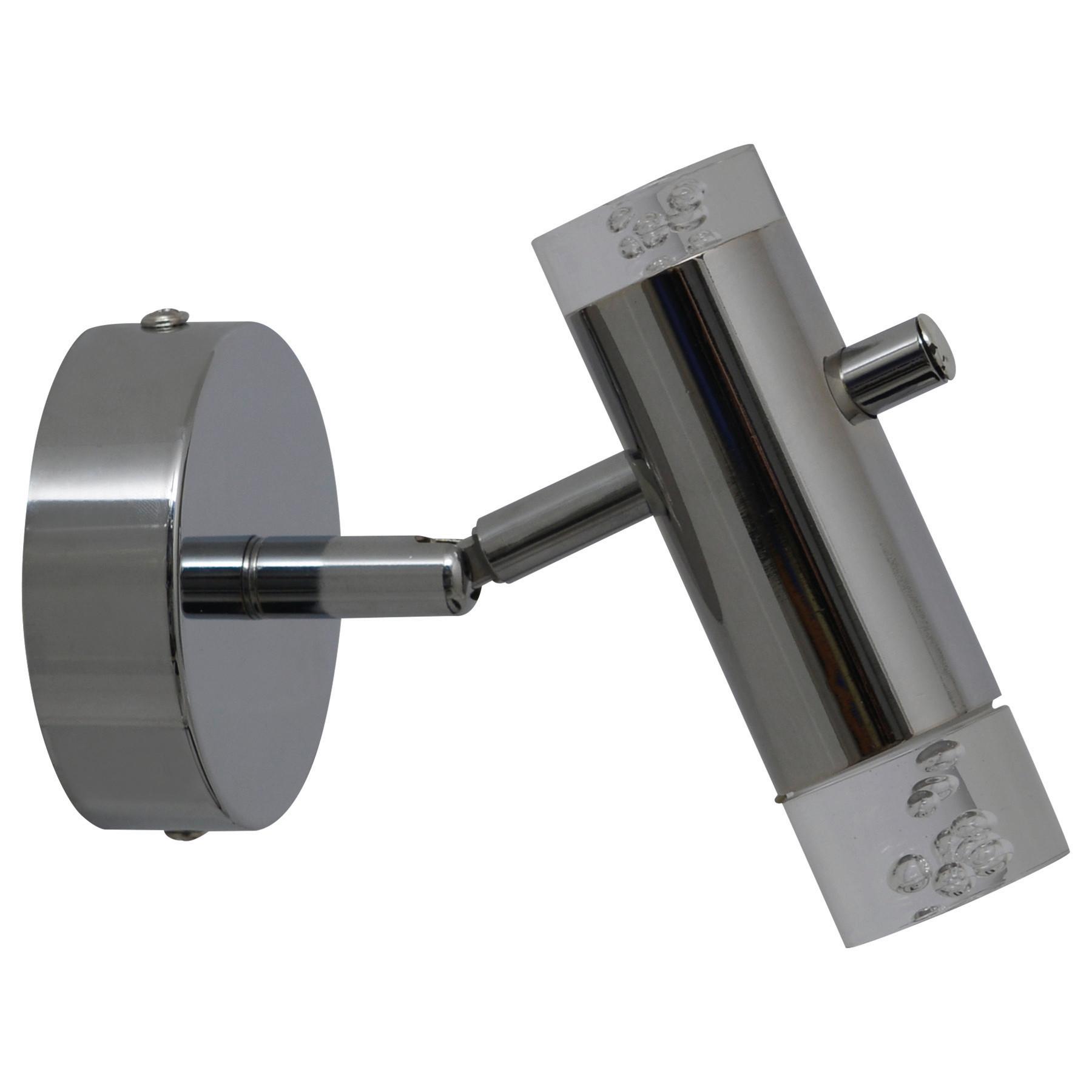 Strahler Garda 1-flammig Ø 12 Cm - Klar/Chromfarben, Basics, Kunststoff/Metall (12/15,50cm) - Näve