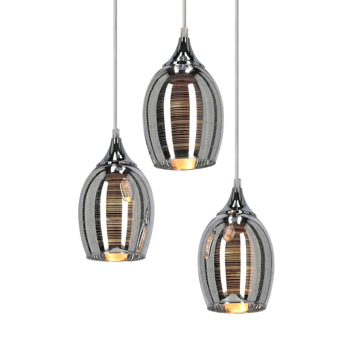 Hängeleuchte 33-60181 - Chromfarben, Design, Metall (35/35/125cm)
