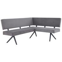 Eckbank Chios Cord Dunkelgrau, S: 190x150 cm - Dunkelgrau/Schwarz, KONVENTIONELL, Textil/Metall (190/150cm) - MID.YOU