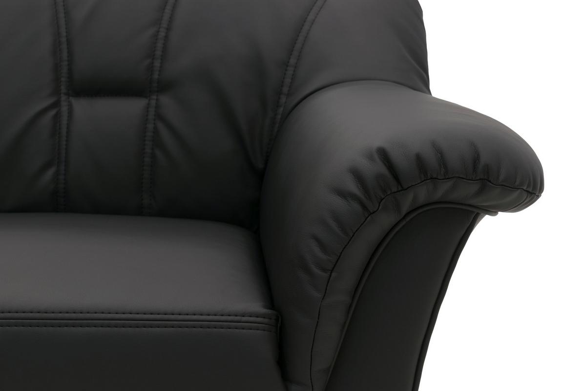 Ecksofa Mit Bettfunktion Papenburg Schwarz Lederlook - Schwarz, KONVENTIONELL, Textil (180/243cm) - MID.YOU