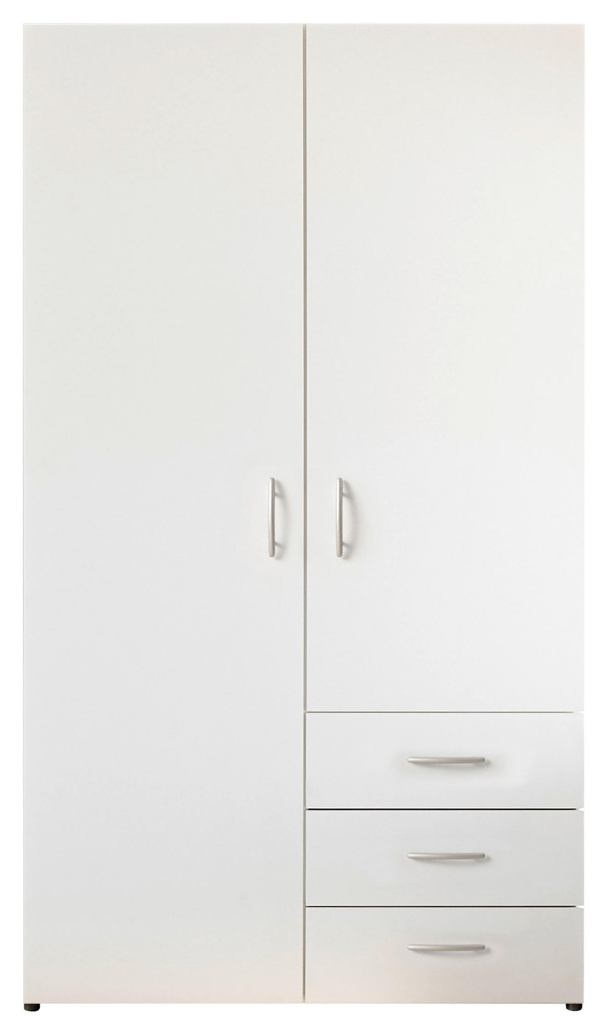 Drehtürenschrank mit Laden 101 cm Harry Weiß - Weiß, MODERN, Holzwerkstoff (101/176/51,3cm) - MID.YOU