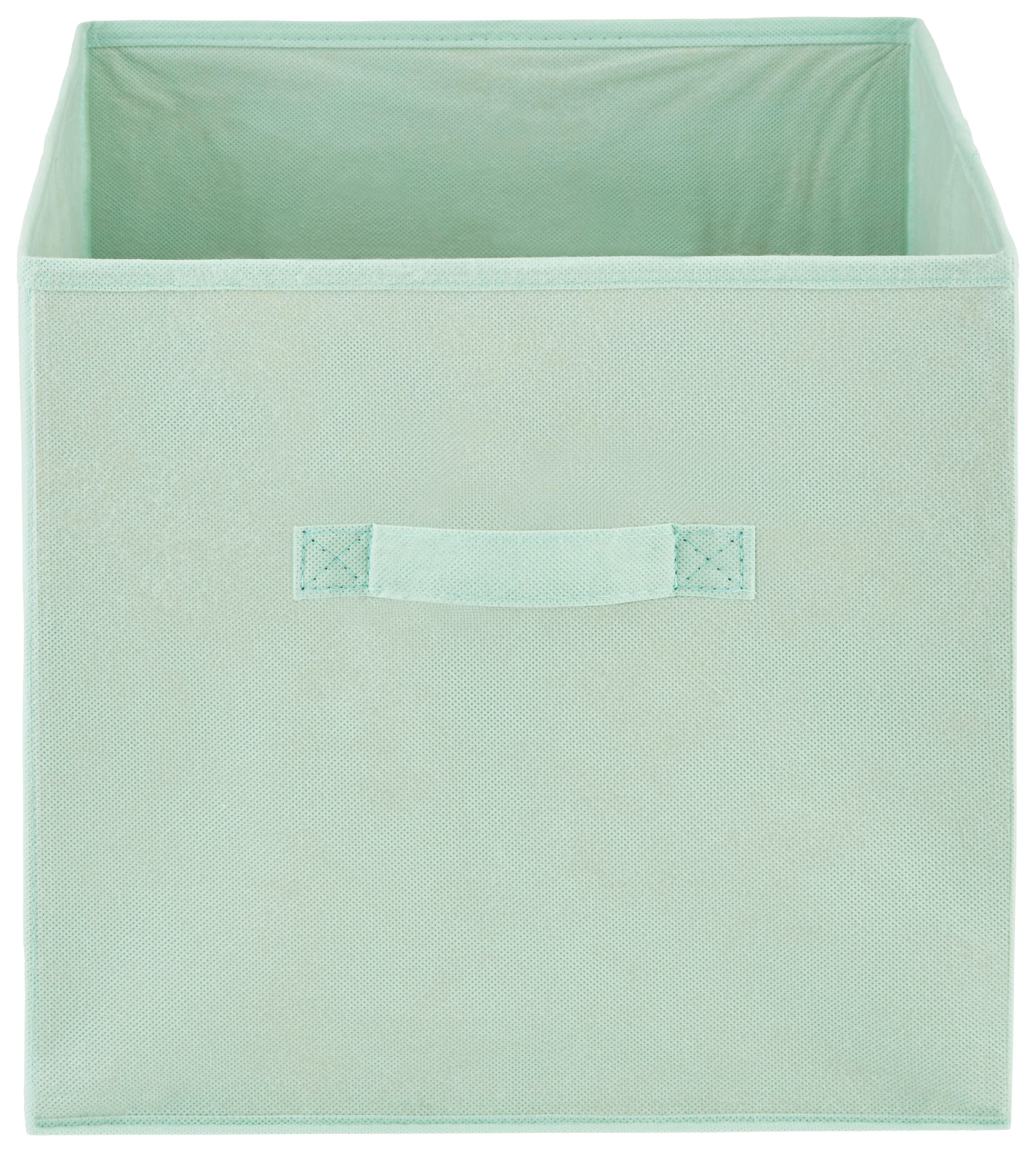 Faltbox Juana 31x31 cm Mintgrün Textil mit Henkel - Mintgrün, KONVENTIONELL, Karton/Textil (31/31/31cm) - Luca Bessoni
