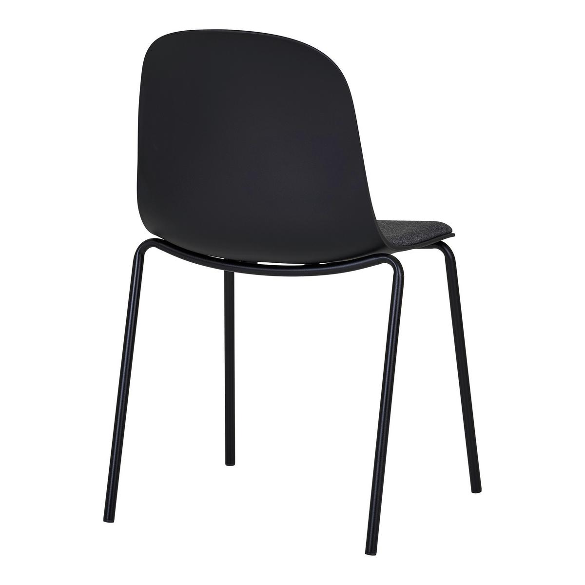 Stuhl-Set Madalena Schwarz B: 48 cm - Schwarz, MODERN, Kunststoff/Metall (48/86/56cm) - MID.YOU