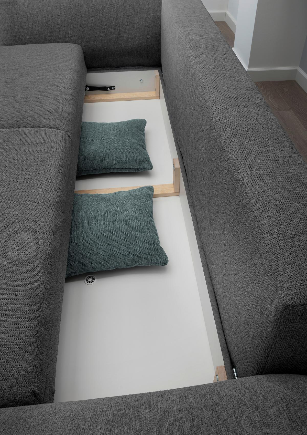 Bigsofa Pera, Anthrazit B: 242 cm - Chromfarben/Anthrazit, MODERN, Textil (242/71/90/131cm) - Livetastic