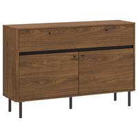 Sideboard Revillo Schwarz/Nussbaumfarben B:120cm - Nussbaumfarben/Schwarz, Basics, Holzwerkstoff (120/81/40cm)
