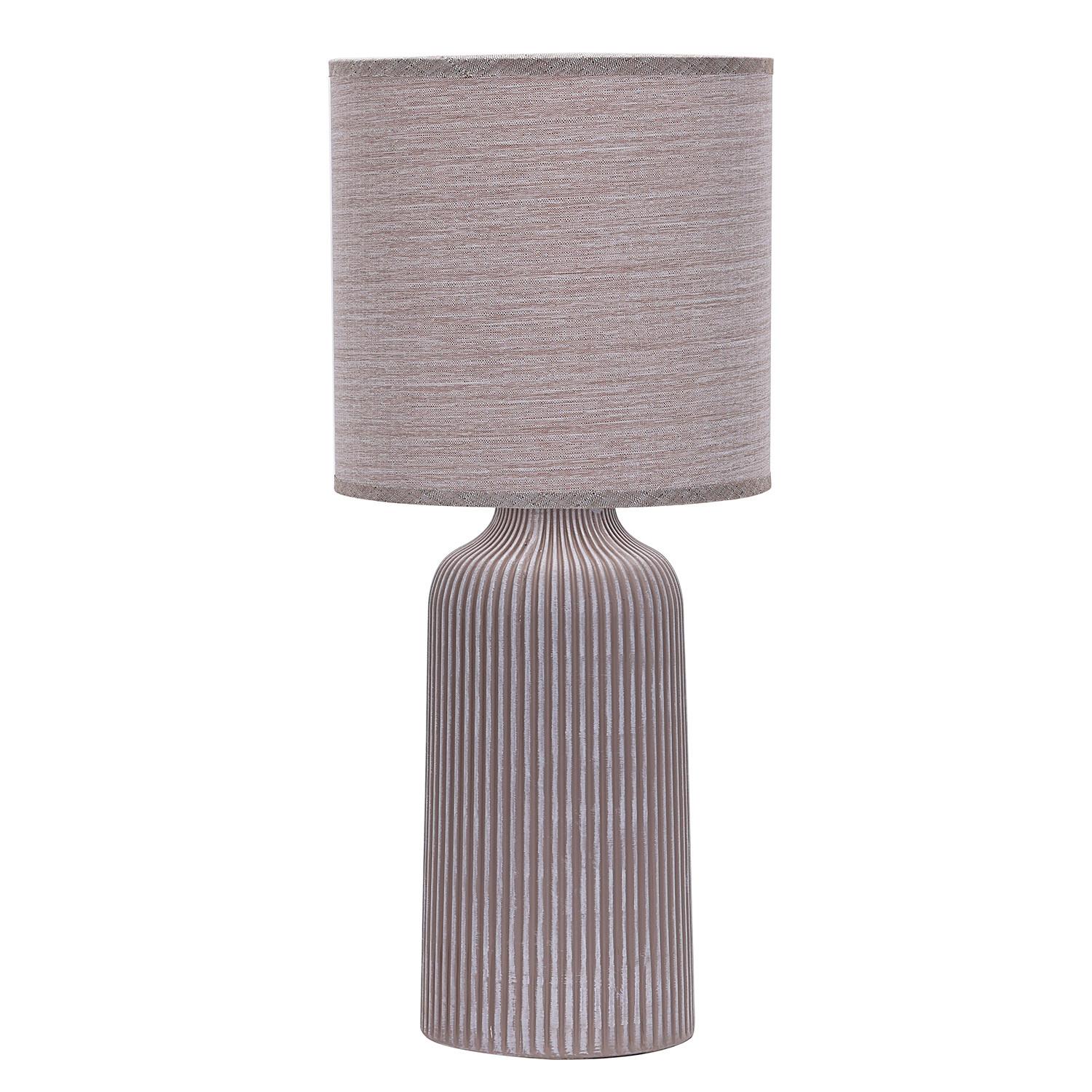 Tischleuchte Braun D: 20 Cm 22w - Braun, Design, Keramik/Textil (20/45cm)