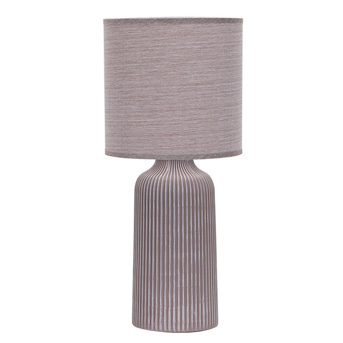 Tischleuchte Braun D: 20 Cm 22w - Braun, Design, Keramik/Textil (20/45cm)