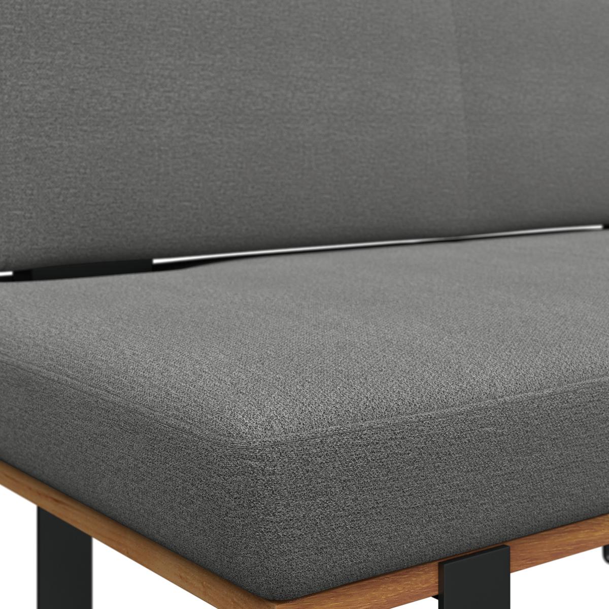Sitzbank Tristan Webstoff grau, B: 130cm - Schwarz/Grau, MODERN, Holz/Textil (130/48/90cm) - James Wood