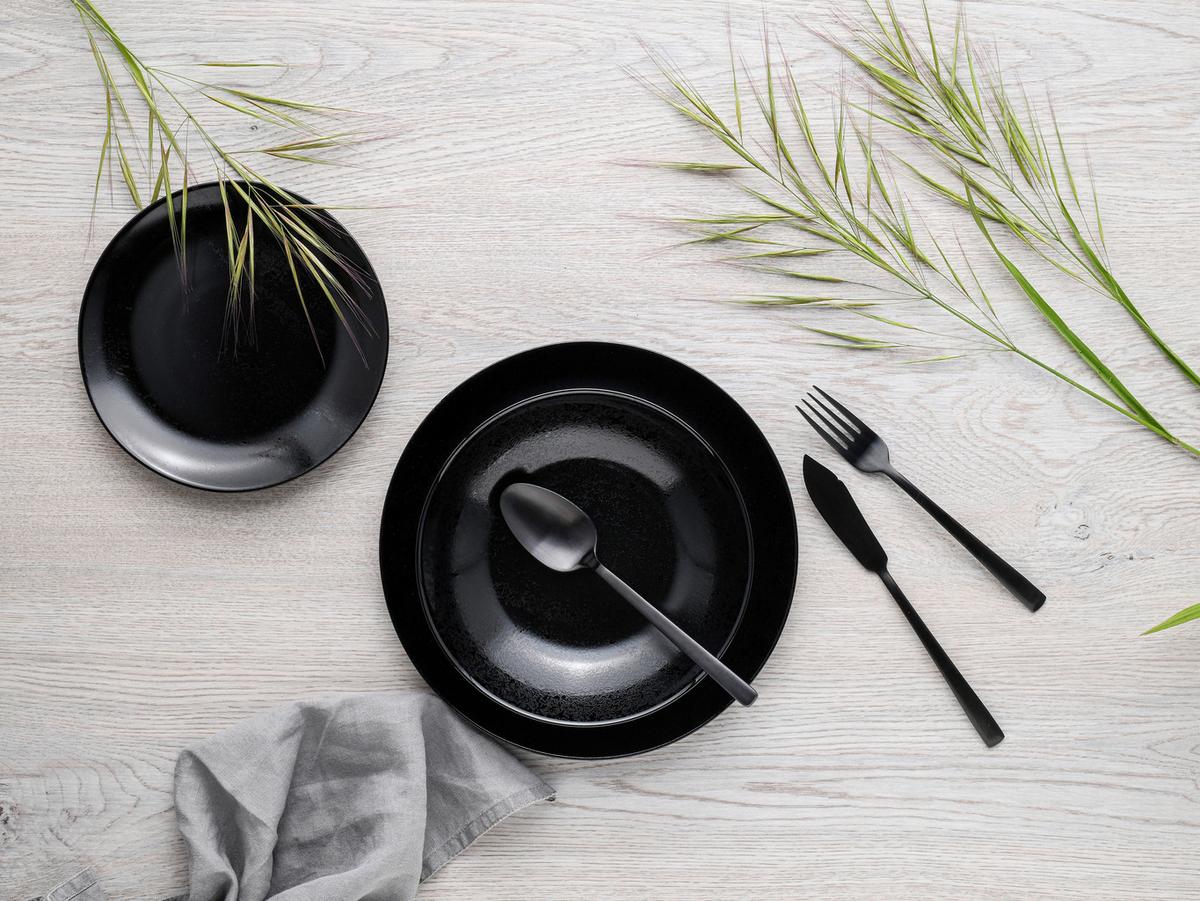 Tafelservice Glas 4 Personen Geschirr Set - Schwarz, Basics, Glas (32/32/14cm) - Creatable