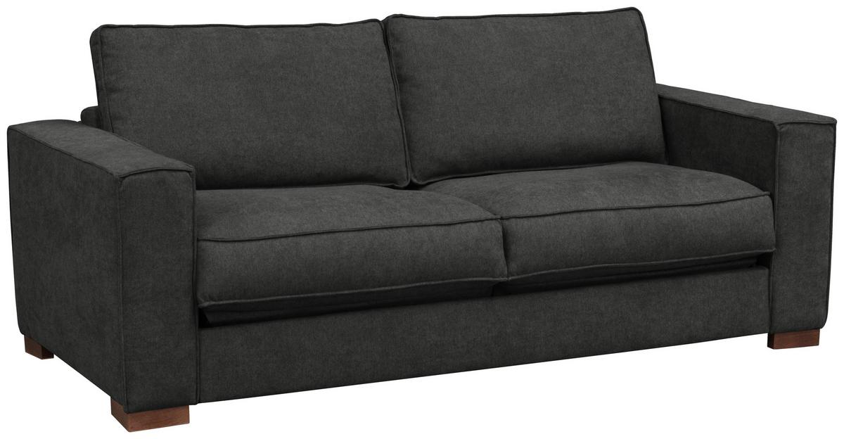 Schlafsofa Texas Anthrazit Webstoff, B: 203 cm - Dunkelbraun/Anthrazit, Design, Textil (203/85/99cm) - MID.YOU