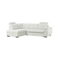 Ecksofa mit Schlaffunktion Falco new Creme 183x251 cm - Creme/Schwarz, KONVENTIONELL, Textil (183/251cm) - Ondega