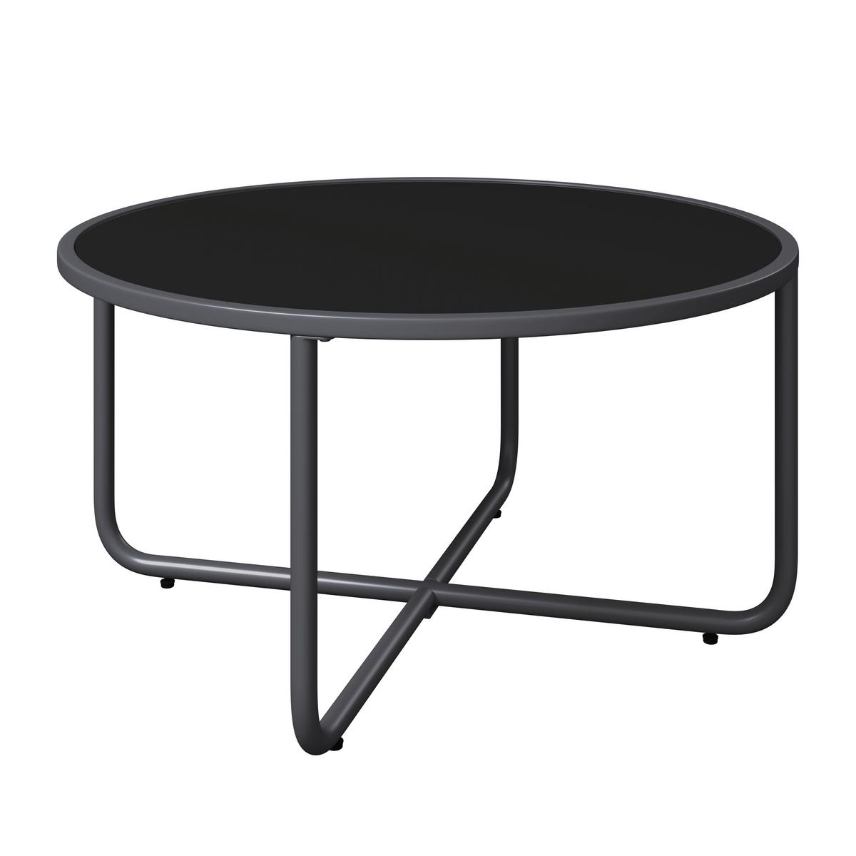 Loungegarnitur Bastia - Schwarz/Grau, MODERN, Glas/Holz (135/263cm) - Beldano