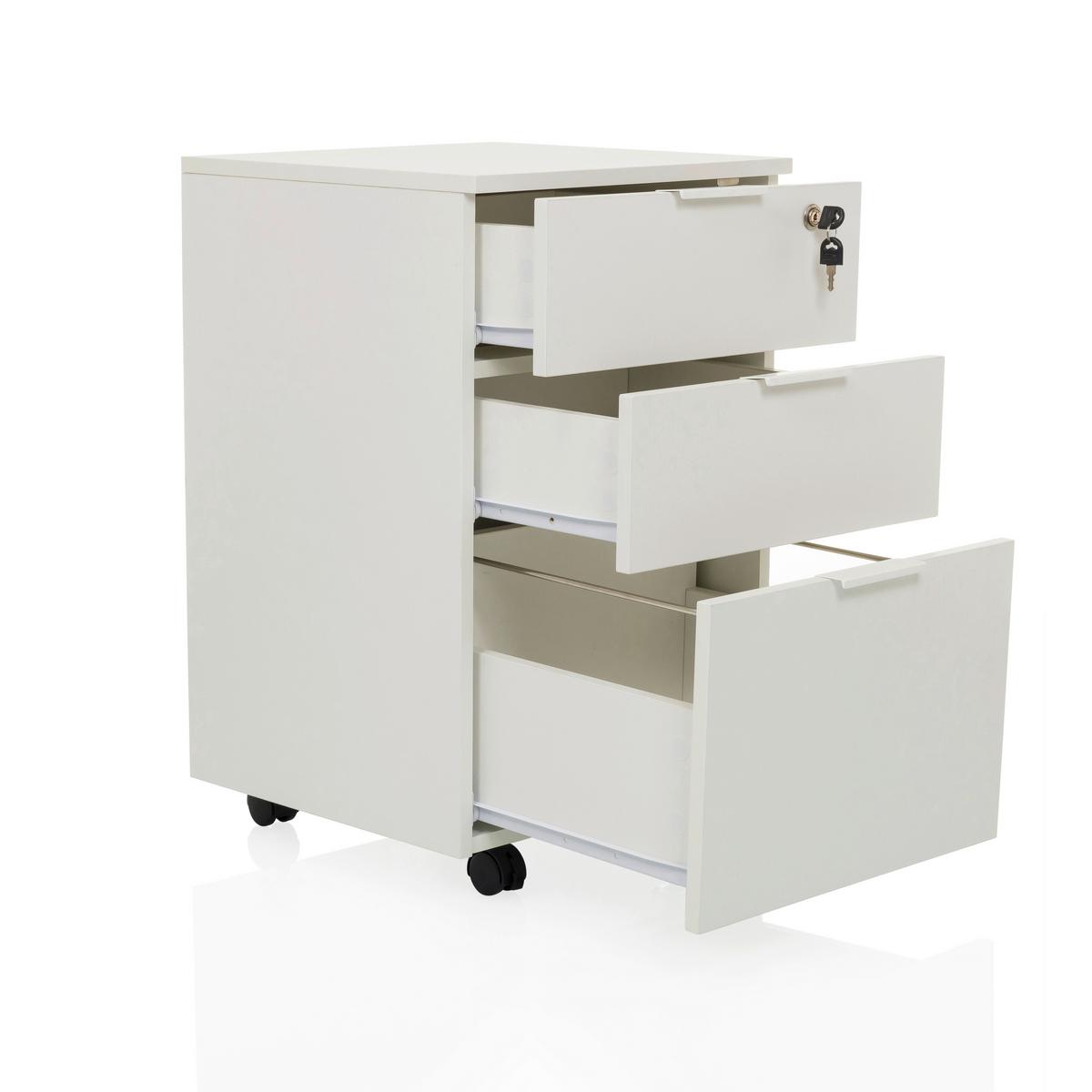 ROLLCONTAINER Weiß B: 41,5 cm - Weiß, MODERN, Holzwerkstoff/Kunststoff (41,5/66/40cm) - MID.YOU