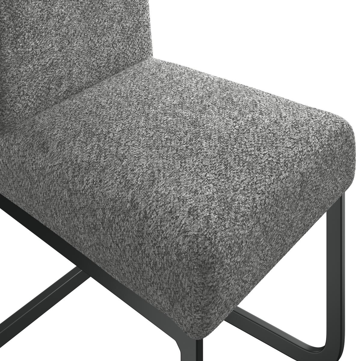 Schwingstuhl Terri Grau Gepolstert - Schwarz/Grau, MODERN, Textil/Metall (46/95/64cm) - MID.YOU