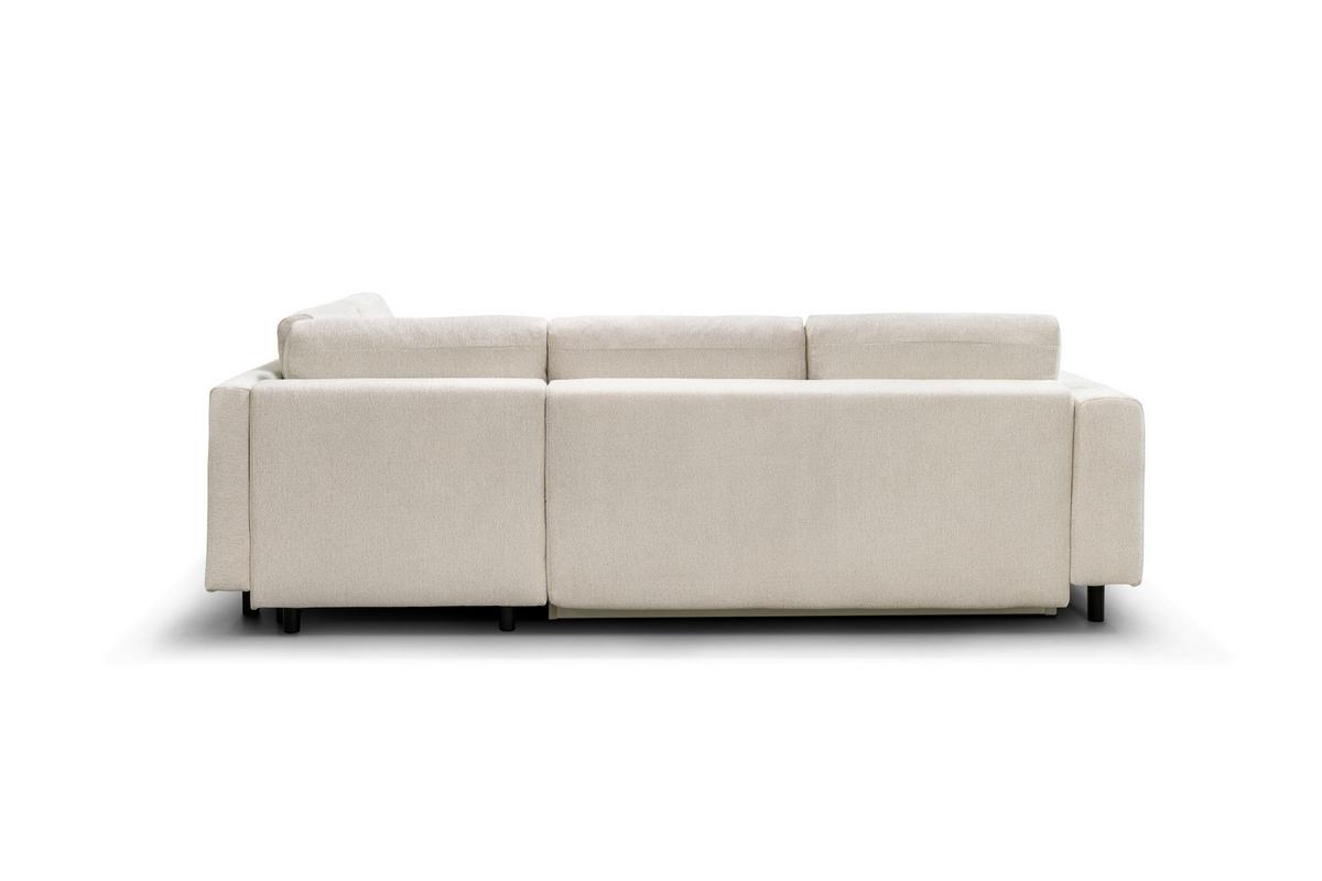 Rohová sedačka VENI, pravá, béžová ženilka - čierna/béžová, Modern, textil (272/210cm)