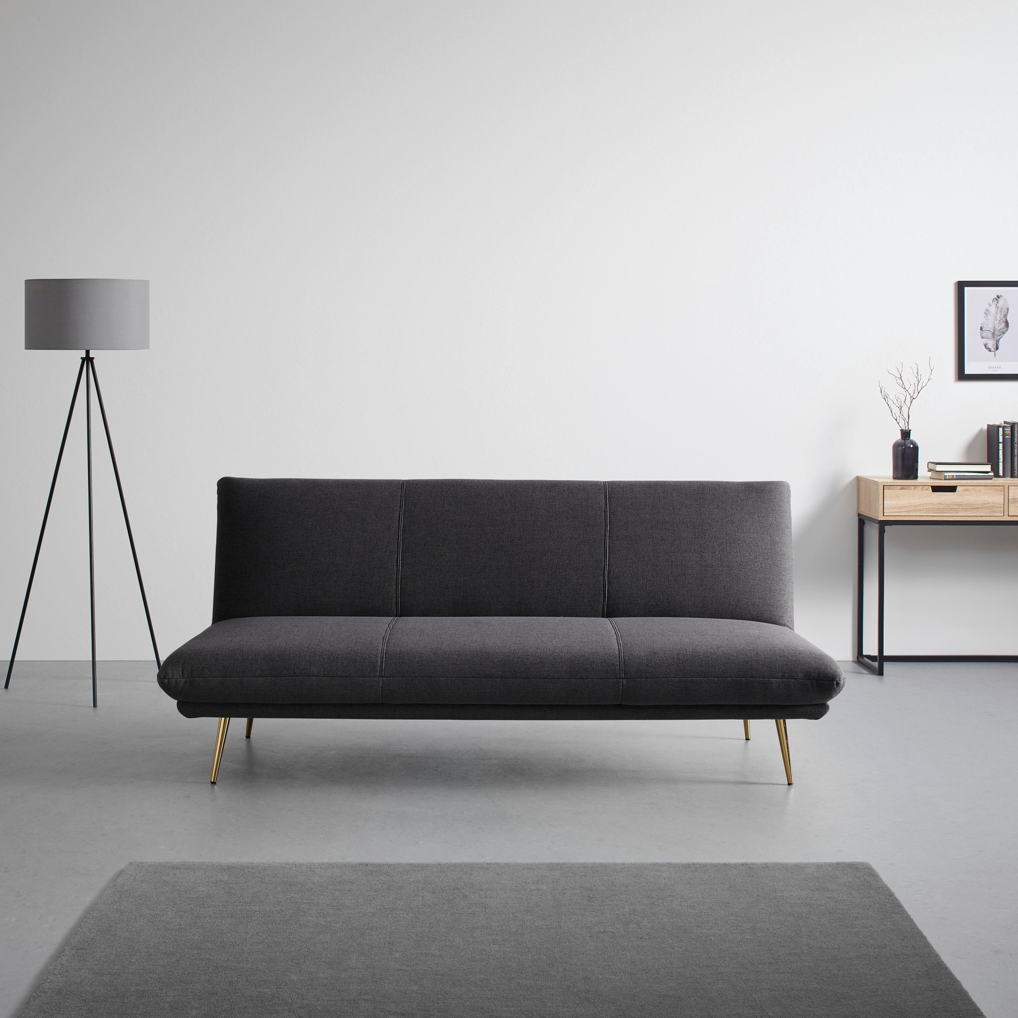 Rozkladacia Pohovka Ben Tmavosivá - tmavosivá, Moderný, kov/textil (186/82/85cm) - Bessagi Home