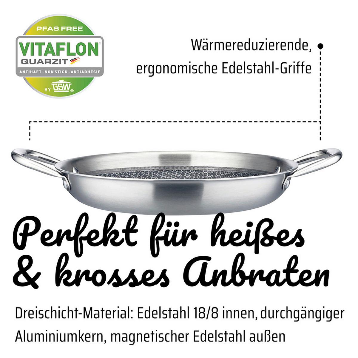 Inoxxa Black Servierpfanne Edelstahl, 18/8, Ø 24cm - Edelstahlfarben, Basics, Metall (24cm) - GSW